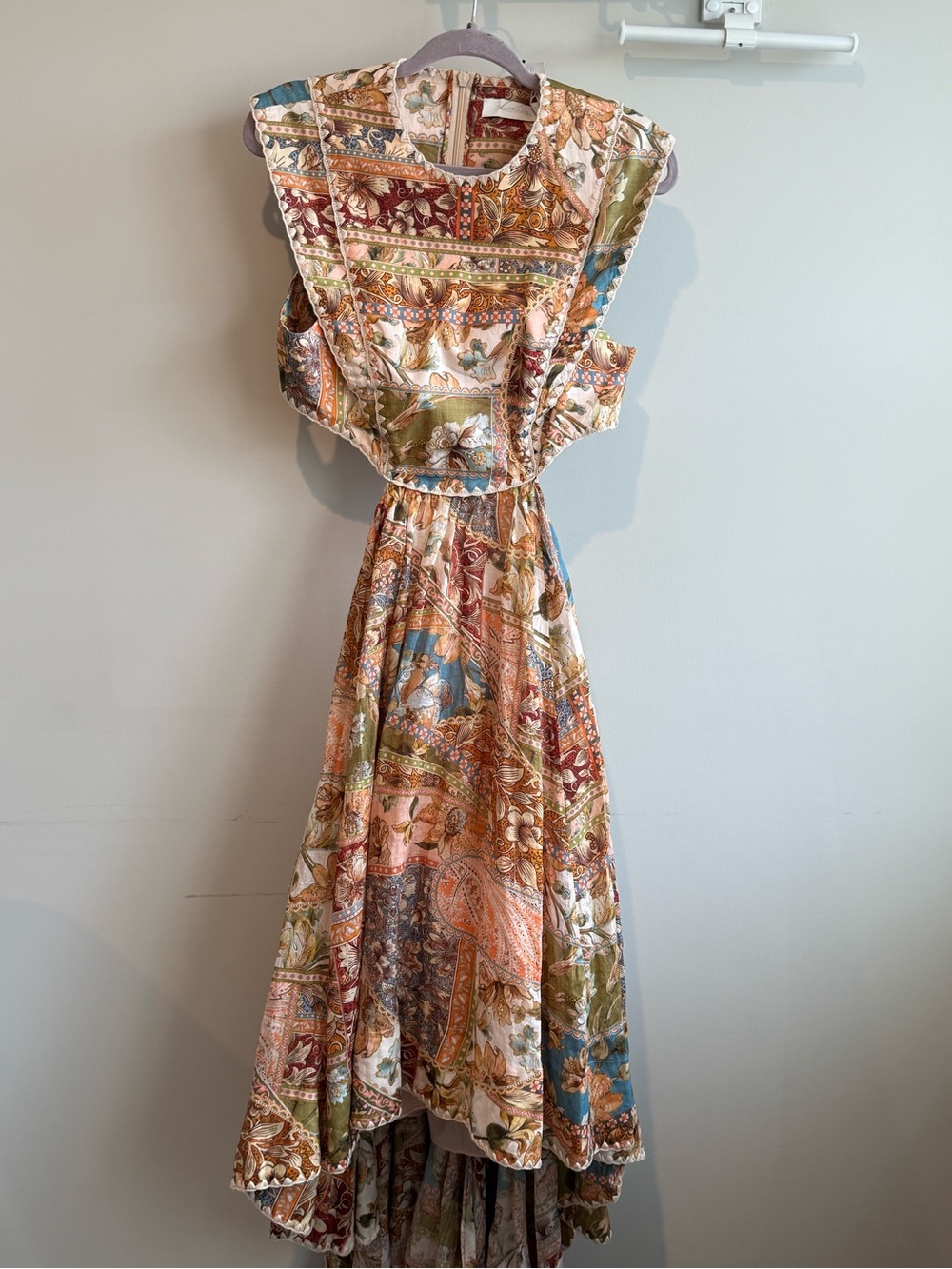 Zimmermann Multicolor Patchwork Paisley High-Low Maxi Dress